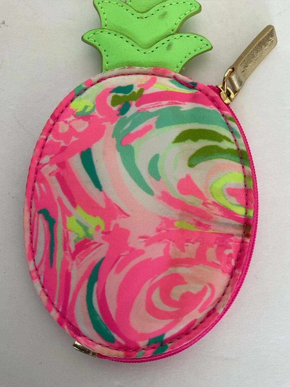 Lilly Pulitzer Pineapple Shaped Coin Purse Keychain
